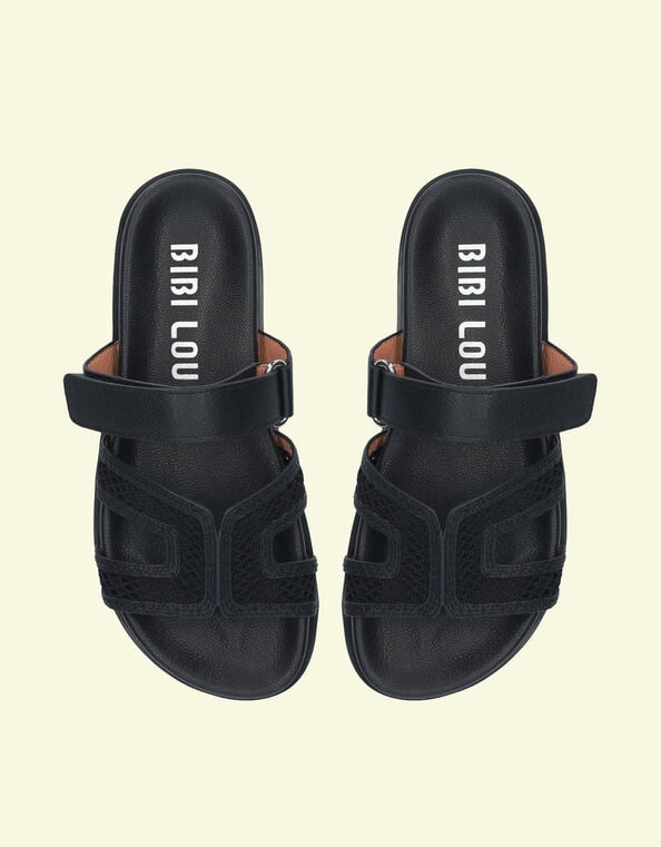 Bibi Lou Mindy Leather Sandals, Black (BLACK), large