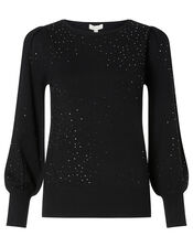 Hotfix Gem Jumper with Sustainable Viscose, Black (BLACK), large