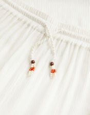 Wide Leg Crinkle Trousers, White (WHITE), large