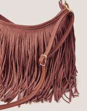Fay Suedette Fringe Bag, , large