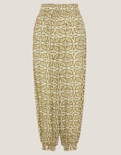 Elma Print Balloon Trousers, Green (KHAKI), large