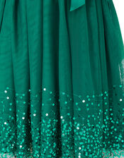 Tulle Sequin Wrap Dress, Green (GREEN), large