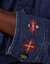 East Marion Indigo Denim Embroidered Jacket, Blue (DENIM), large