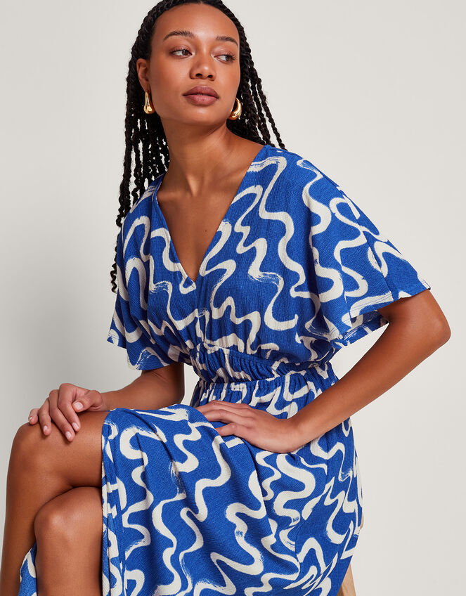 Mandy Print Dress, Blue (BLUE), large