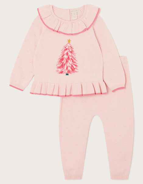 Baby Christmas Tree Knitted Set , Pink (PALE PINK), large
