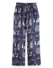 Scotch & Soda Gia Print Wide Leg Trousers, Blue (NAVY), large