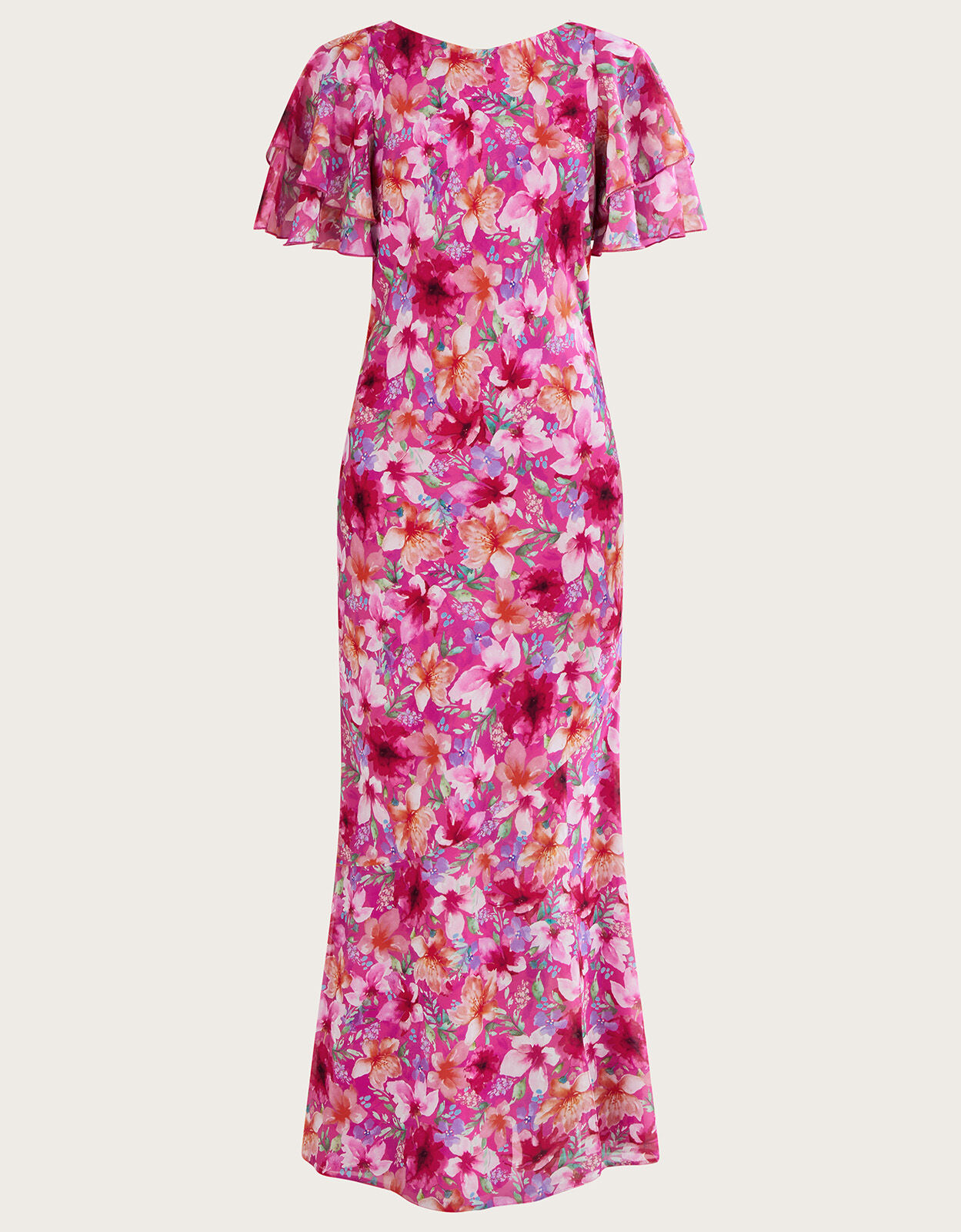 Pia Floral Print Maxi Dress Pink Evening Dresses Monsoon ROI