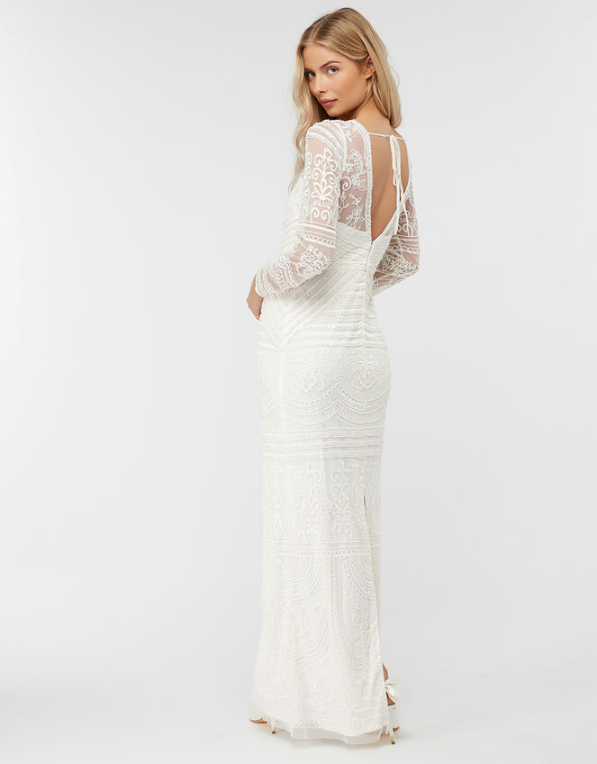Charlotte Geo Embellished Maxi Wedding Dress, Ivory (IVORY), large