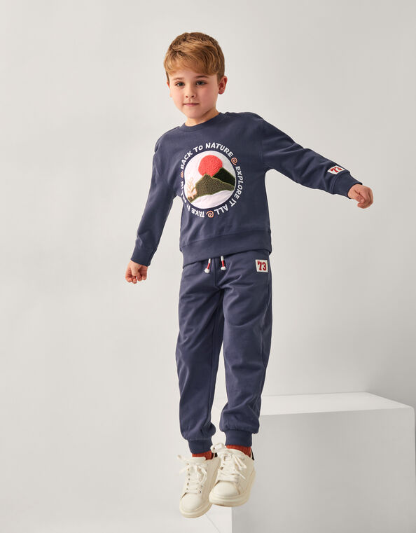 Back To Nature Sweatshirt and Sweatpants Set, Blue (BLUE), large