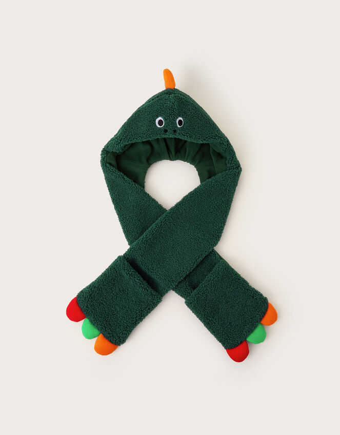 Borg Dinosaur Hat Scarf, Green (GREEN), large