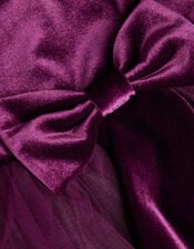 Baby Velvet Bow Party Dress, Purple (PURPLE), large