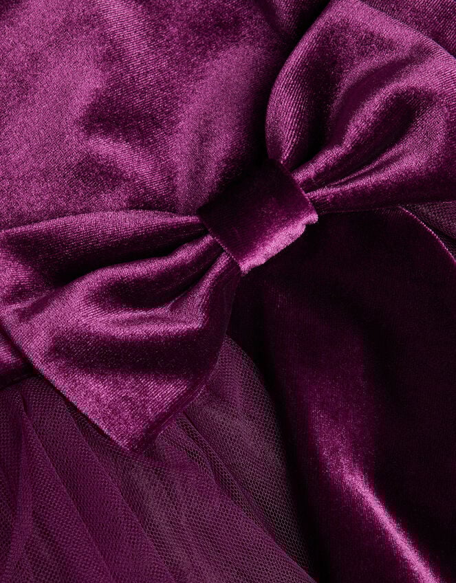 Baby Velvet Bow Party Dress, Purple (PURPLE), large
