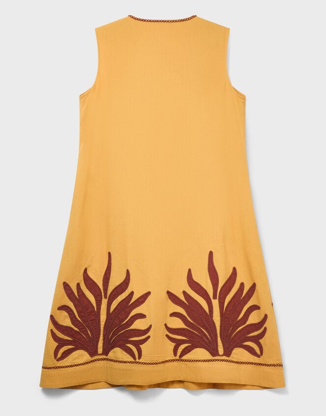East Mella Appliqu&eacute; Cotton Midi Dress, Orange (ORANGE), large