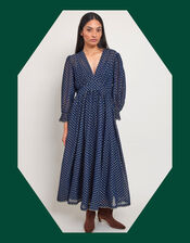 East Polka Dot Dress, Blue (NAVY), large