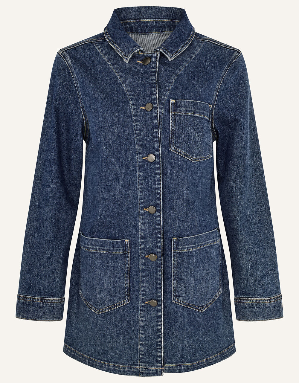Longline Denim Jacket Blue Casualwear Monsoon Global.