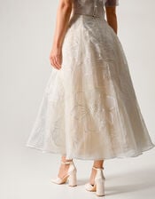 Rosie Embroidered Floral Wedding Skirt, Ivory (IVORY), large