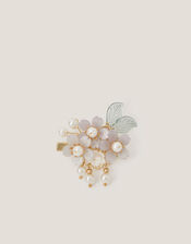 Flower Pearl Cluster Hair Clip, , large