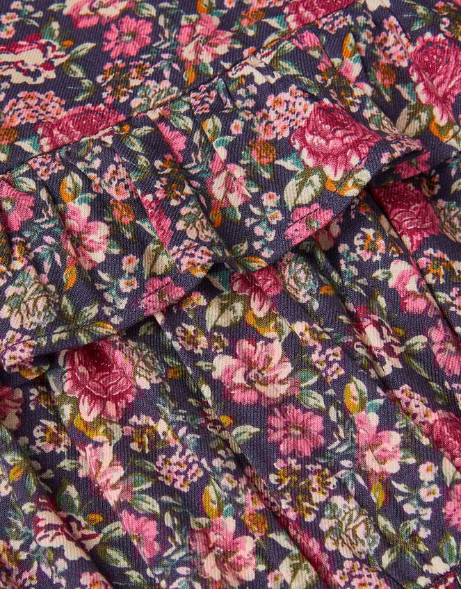 Ditsy Floral Ruffle Dress, Blue (NAVY), large