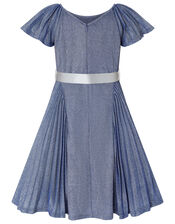 Mercury Metallic Dress, Blue (BLUE), large