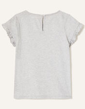 Sequin Horse T-Shirt in Organic Cotton, Grey (GREY), large