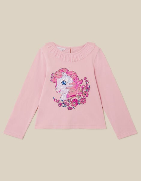 Monsoon x My Little Pony Long Sleeve Frill Collar Top, Pink (PINK), large