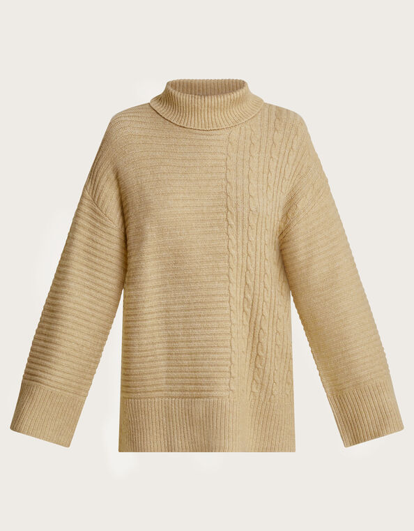 Rae Roll Neck Sweater, Camel (CAMEL), large