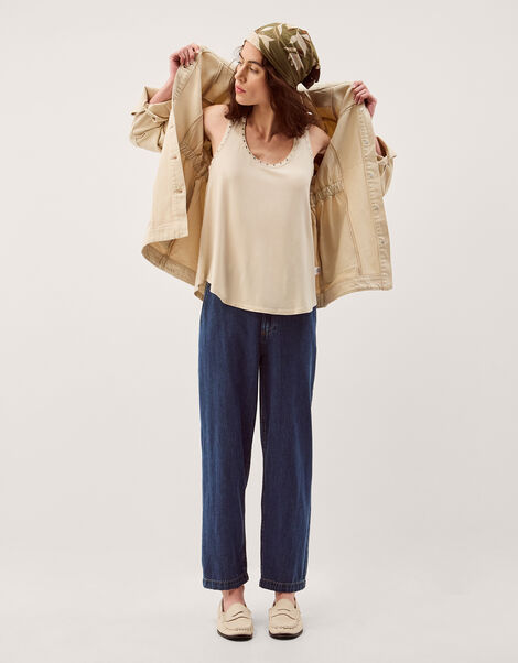 Sabia Stud Jersey Cami Top, Natural (NATURAL), large