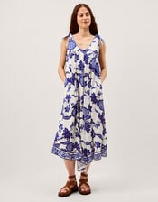 Gloria Floral Culotte Jumpsuit, Blue (BLUE), large