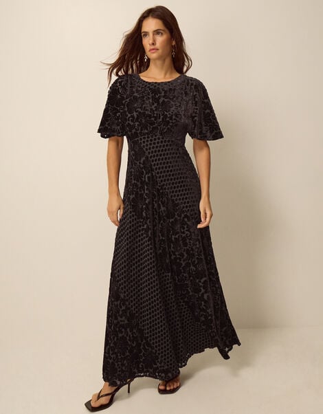Adeline Devor&eacute; Polka Dot Maxi Dress, Brown (CHOCOLATE), large