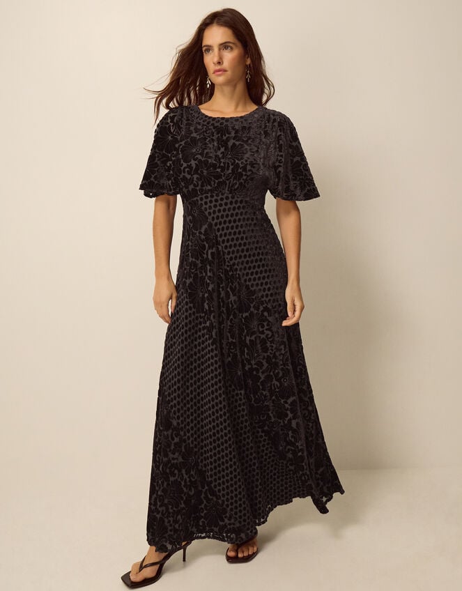 Adeline Devor&eacute; Polka Dot Maxi Dress, Brown (CHOCOLATE), large