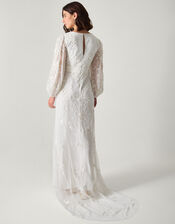 Jennifer Long Sleeve Maxi Wedding Dress, Ivory (IVORY), large