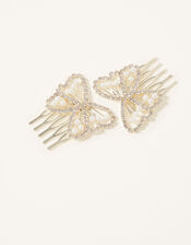 Diamante Butterfly Hair Combs, , large
