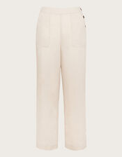 Parker Linen Crop Pants, Natural (NATURAL), large