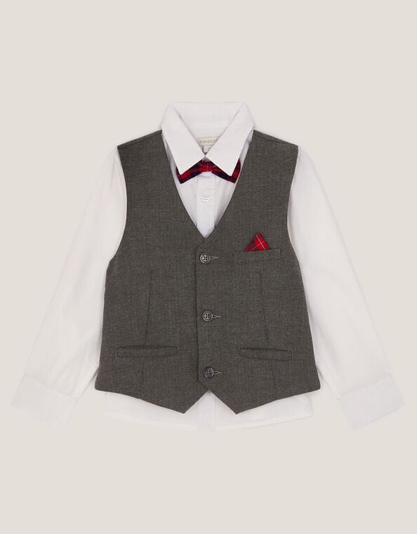 3-Piece Waistcoat & Shirt, Gray (GREY), large