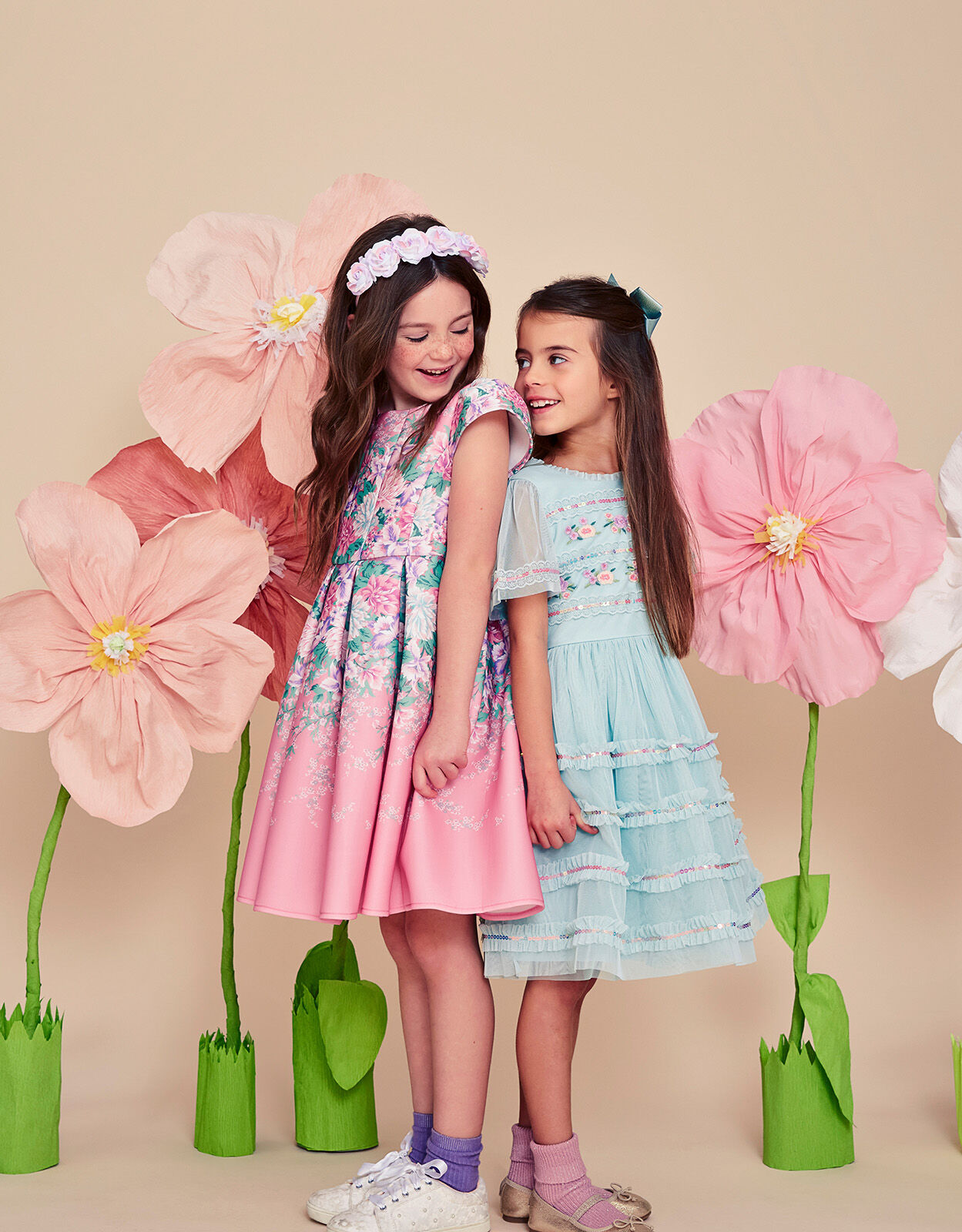 Floral Print Scuba Dress Pink