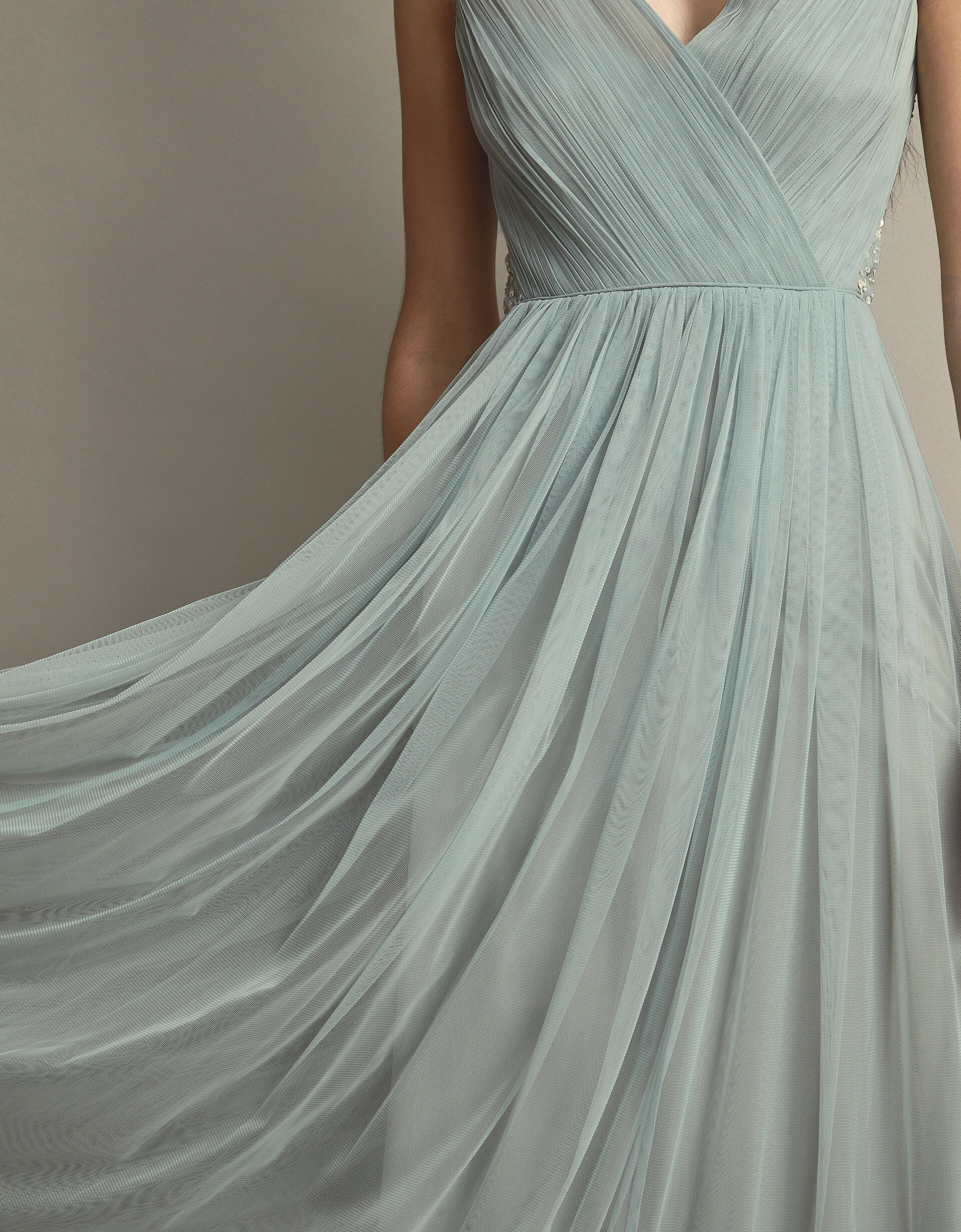 Anne Mesh Maxi Dress in Recycled Polyester Green