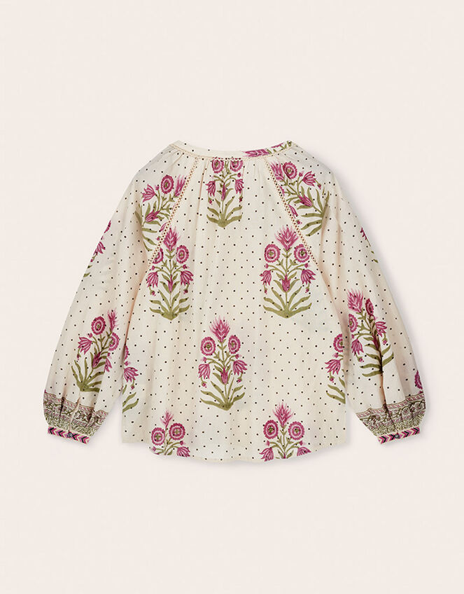 East Roza Woodblock Cotton Top, Multi (MULTI), large