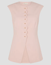 Ruth Scallop Waistcoat, Pink (PALE PINK), large