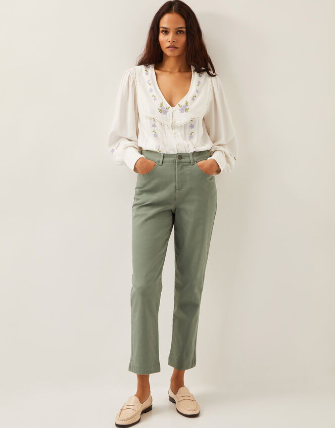 Safaia 7/8 Denim Jeans, Green (KHAKI), large