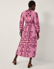 Matilde Floral Long Sleeve Midi Dress, Pink (PINK), large