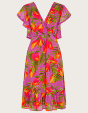 Atiena Print Dress in Sustainable Viscose , Purple (PURPLE), large
