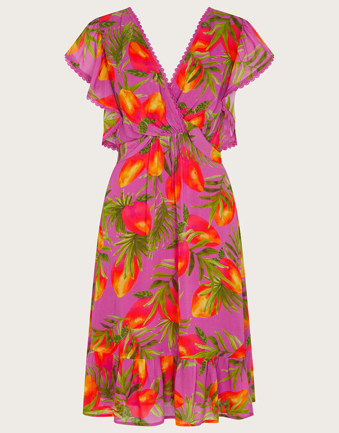 Atiena Print Dress in Sustainable Viscose , Purple (PURPLE), large