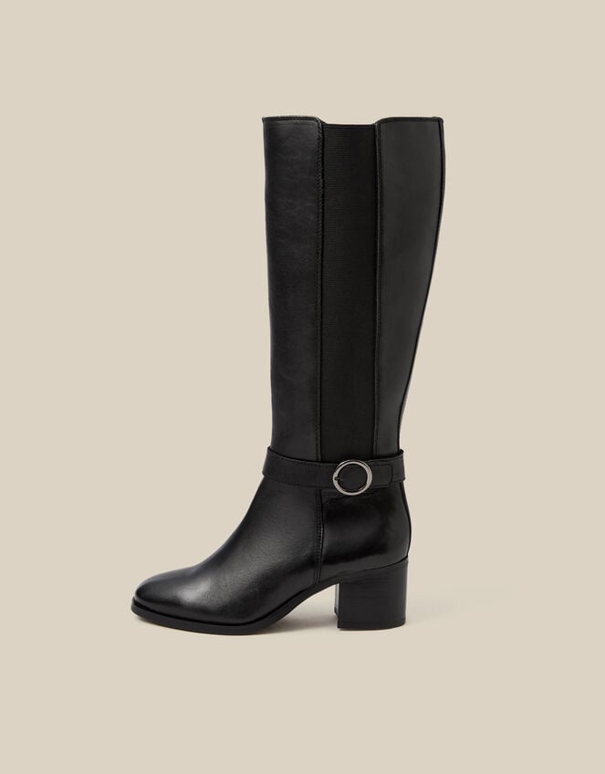 Tori Leather Knee High Boots, Black (BLACK), large