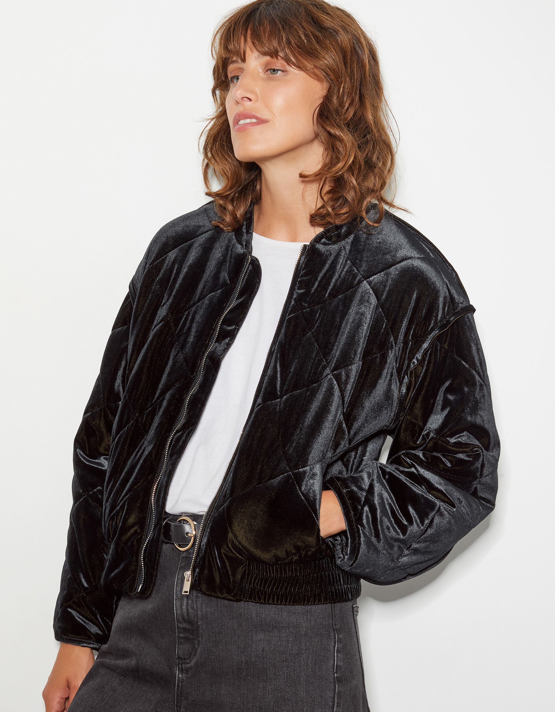 Petrol blue bomber jacket new arrivals