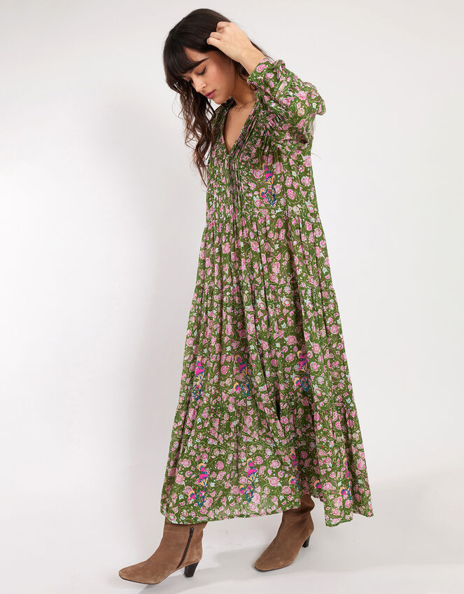 East Floral Print Maxi Dress, Green (GREEN), large