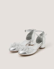 Diamant&eacute; Flower Block Heels, Silver (SILVER), large