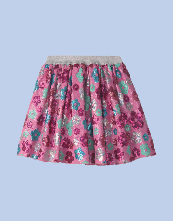Hatley Daisy Sequin Tulle Skirt, Pink (PINK), large