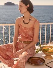 Madison Paisley Handkerchief Midi Dress, Orange (ORANGE), large