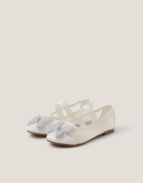 Butterfly Mesh Ballet Flats, Ivory (IVORY), large