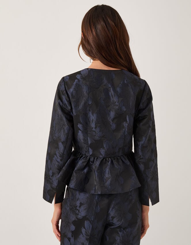 Jayda Floral Jacquard Jacket, Blue (NAVY), large